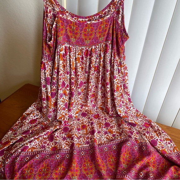 Natural Life Gigi Midi Dress Pink Orange Floral Size S - Picture 11 of 15